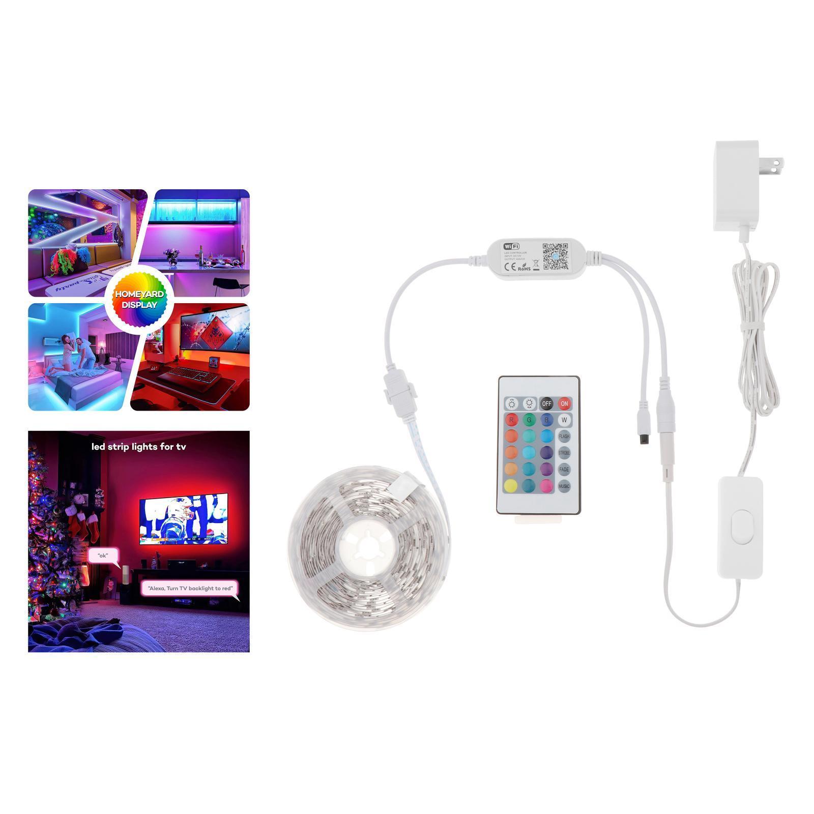 LED RGB Light Strip 5050 LED Tape Lights for Bedroom DIY Decor 5m