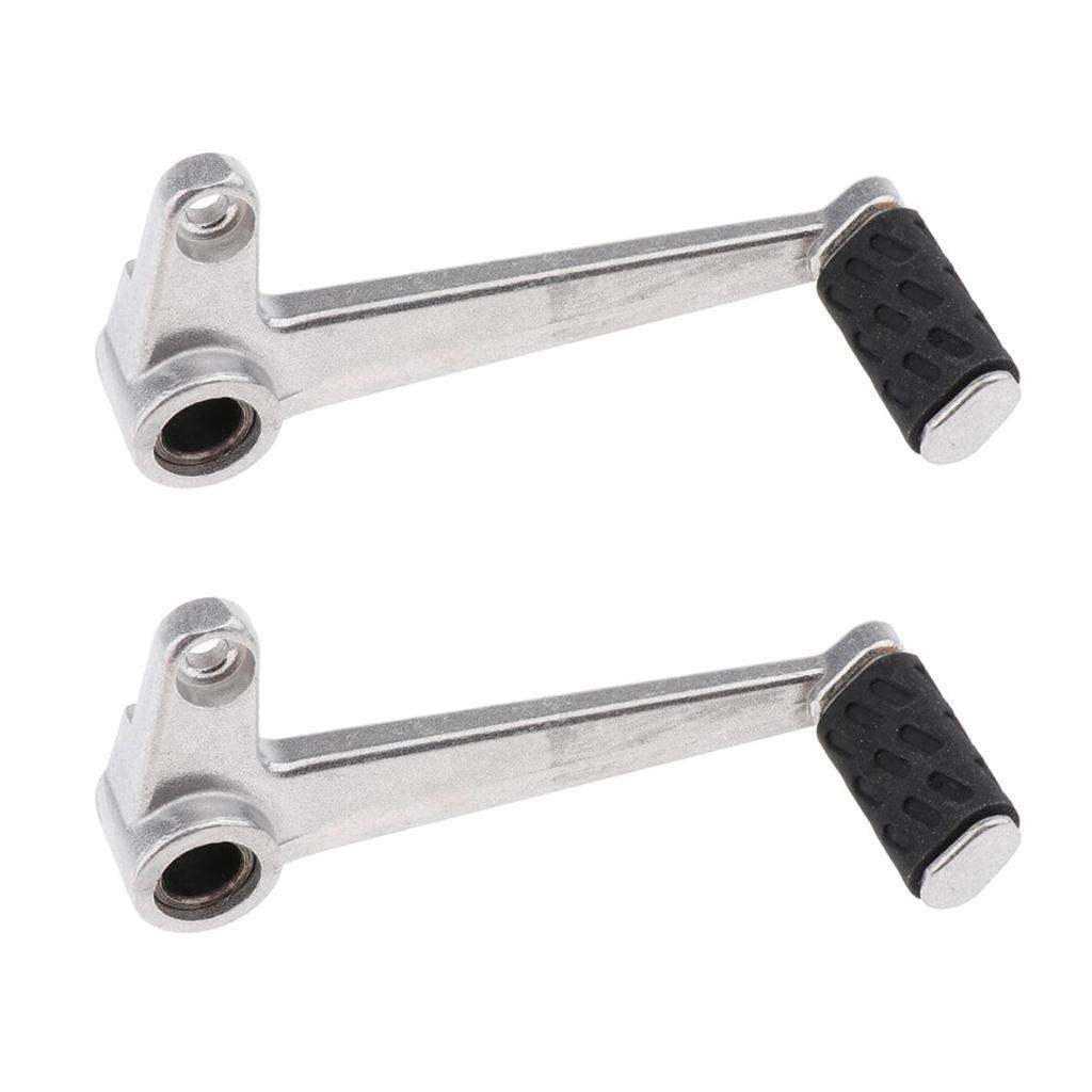 2pcs Silver Motorcycle CNC Adjustable Folding Gear Shift Lever