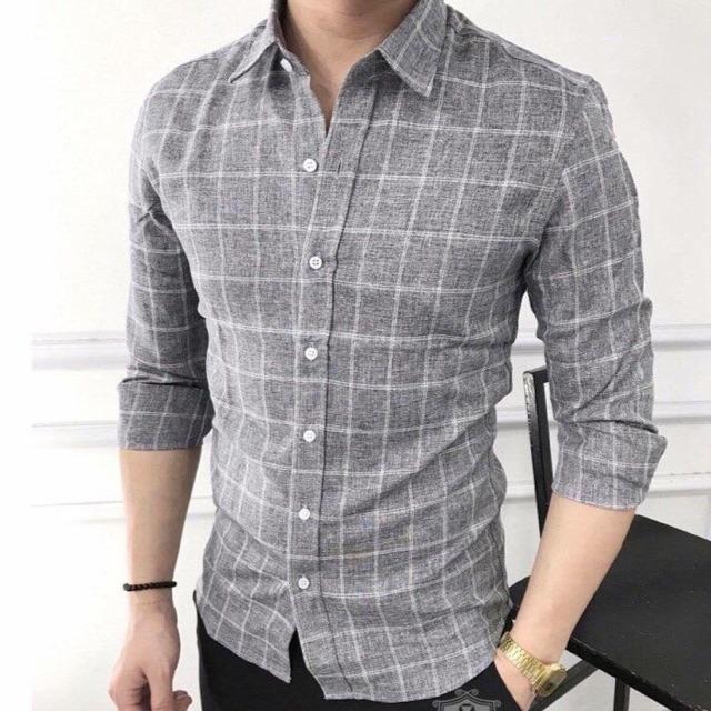 Áo Sơ Mi sọc xám cao cấp smm 054