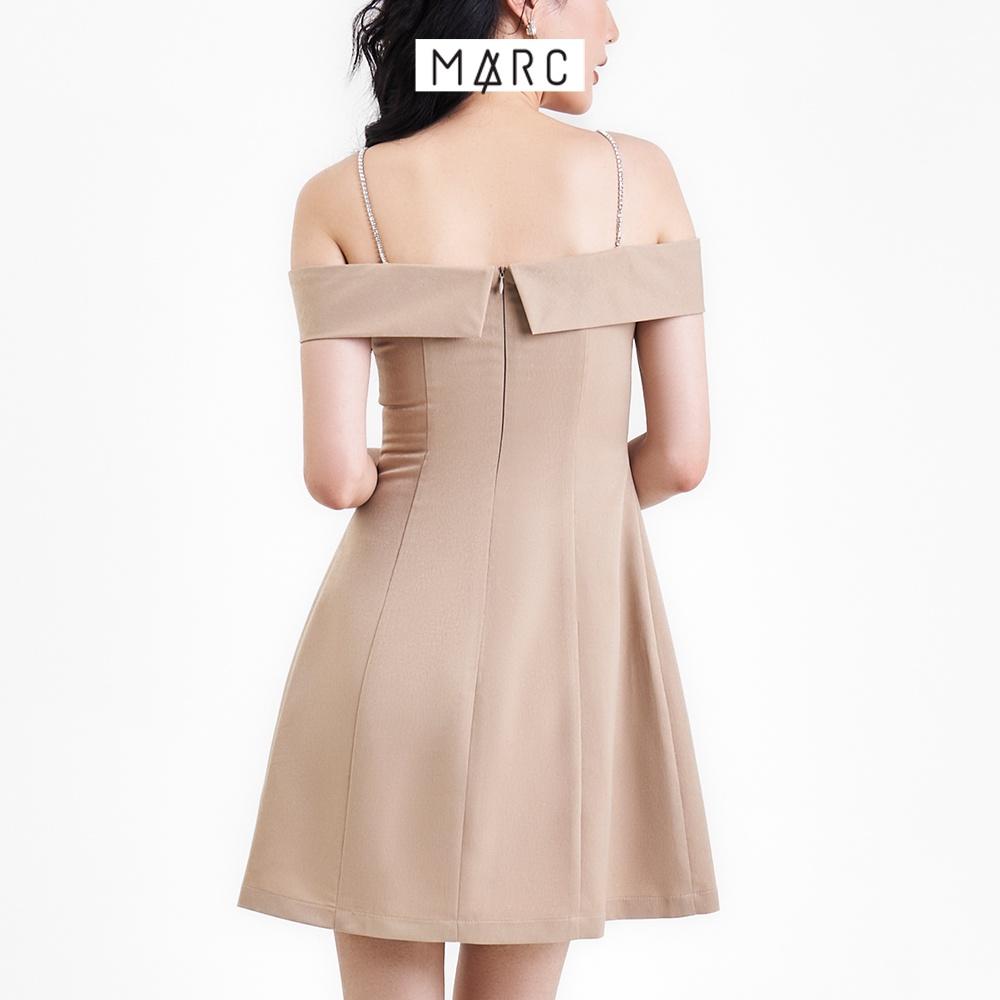 Đầm mini bẹt vai nữ MARC FASHION 2 dây đá FANT102322
