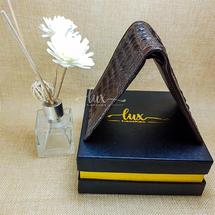 Ví Nam Da cá sấu LuxLeather LM1013 Một mặt - Kiểu ngang - Da Gù nguyên con