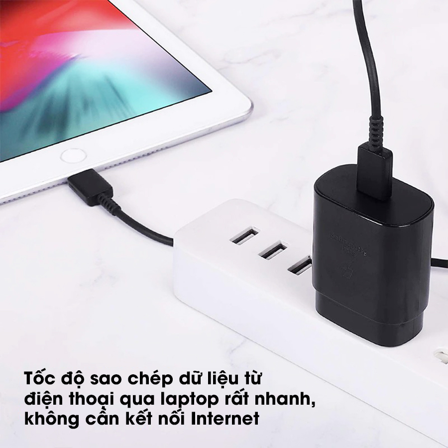 Dây cáp sạc nhanh 25w Type C to Type C 2 đầu USB C độ dài 1m chuẩn PD Handtown - Hàng Chính Hãng