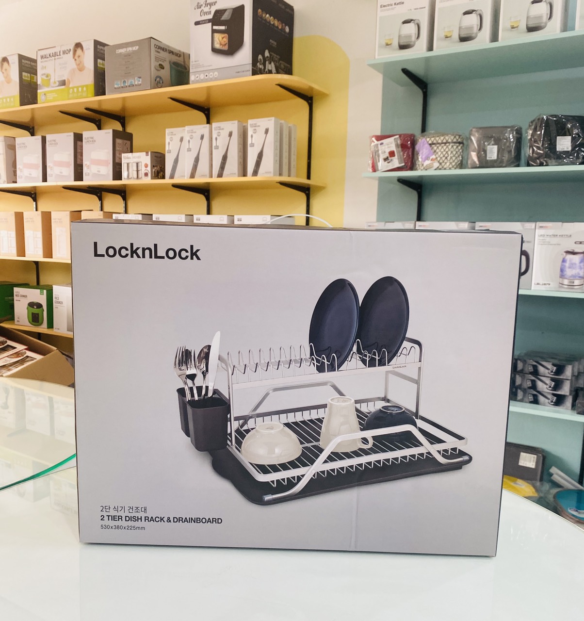 Kệ Chén Dĩa 2 Tầng Bằng Nhôm LDR208GRY Màu Xám
