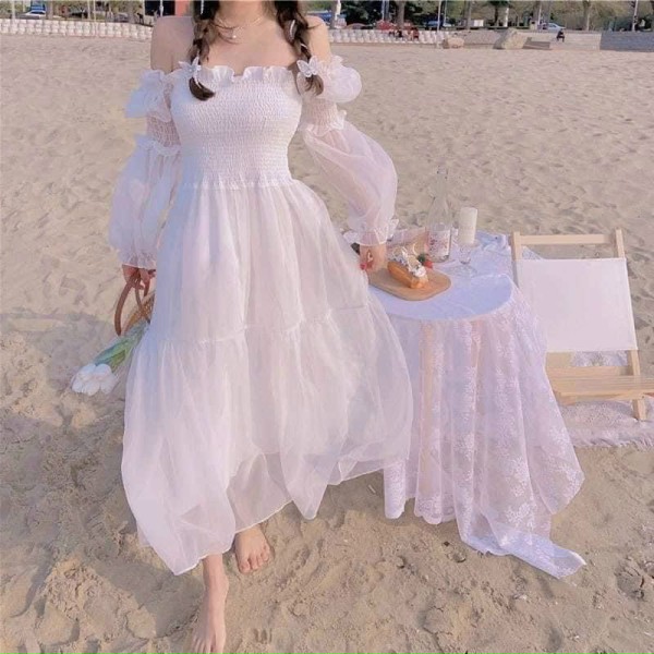 Váy tay voan trễ vai siêu hot dành cho các tiểu thư