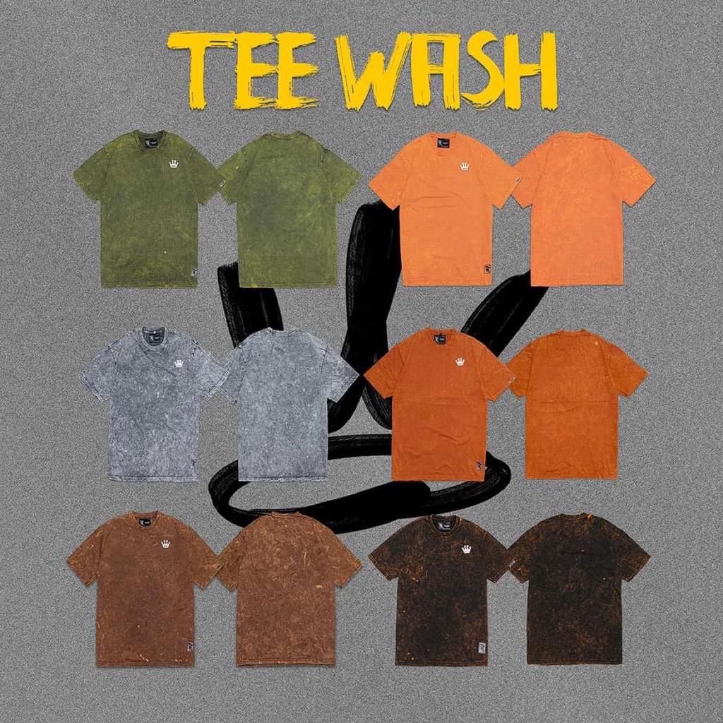 Áo Thun Wash Unisex Màu Cam Đậm Gắn Vương Miện TeeHolic - THS