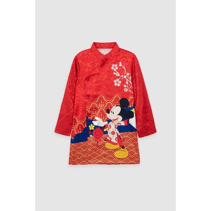 Áo dài bé gái/bé trai Disney họa tiết mickey và minnie mẫu mới mặc Tết Rabity 5569.5570 (áo dài bé gái có kèm váy)