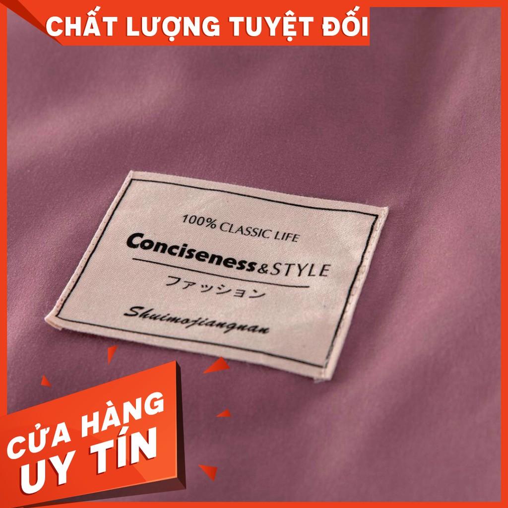 Bộ Chăn Ga Cotton TiCi Màu Hồng Đậm Phối Be Mới Nhất 2020