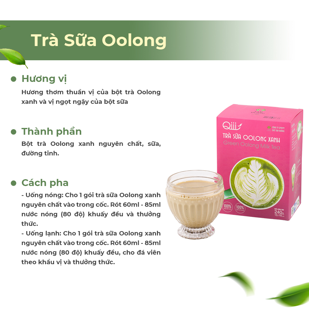 Trà Sữa Oolong Xanh Hòa Tan Chính Hiệu Tam Đường Hương Thơm Thuần Vị Trà, Ngọt Ngậy Của Sữa