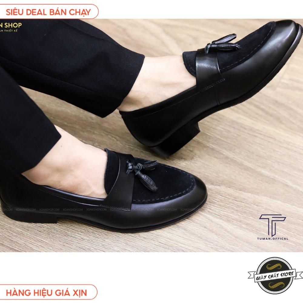Giày Lười Tây Nam Công Sở Da Pu Mềm Đế Khâu Chắc Chắn