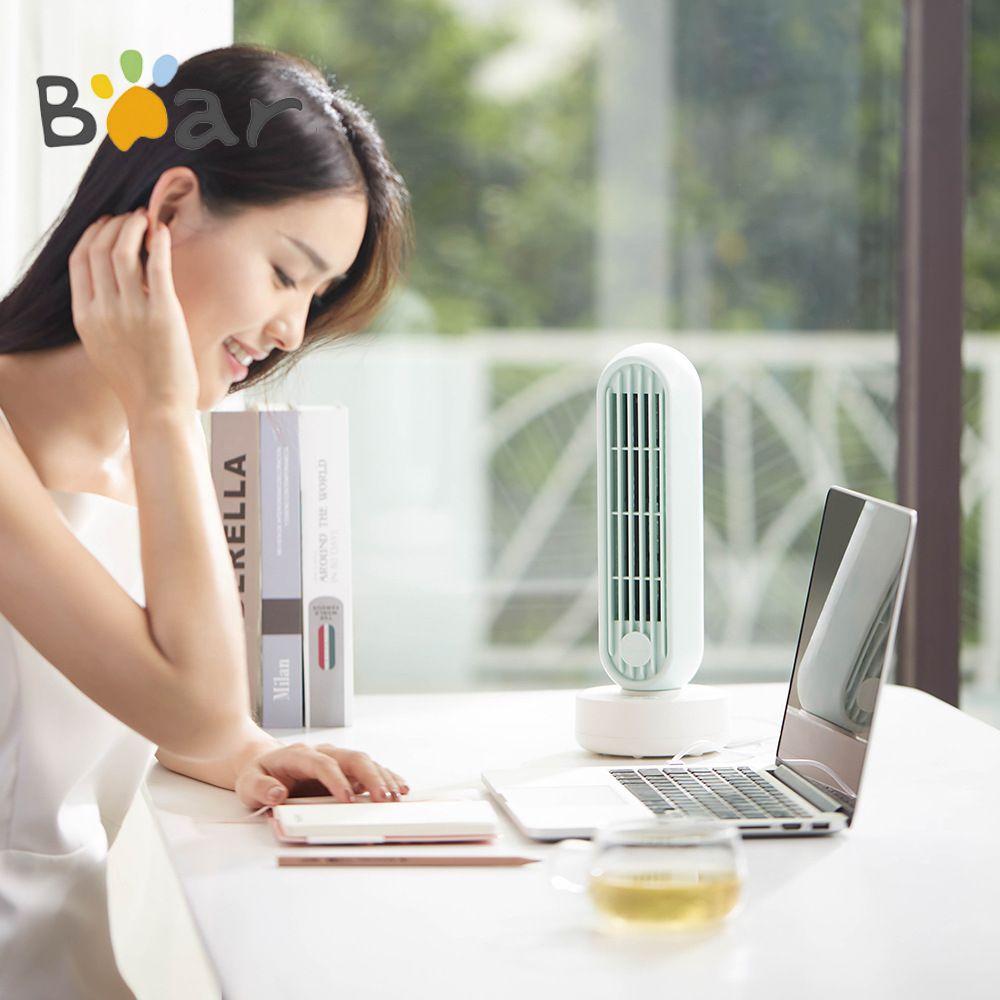Bear Quạt điện để bàn ký túc xá máy tính để bàn năng lượng gió lớn USB không lá ion âm quạt tháp nhỏ DFS-A04K1