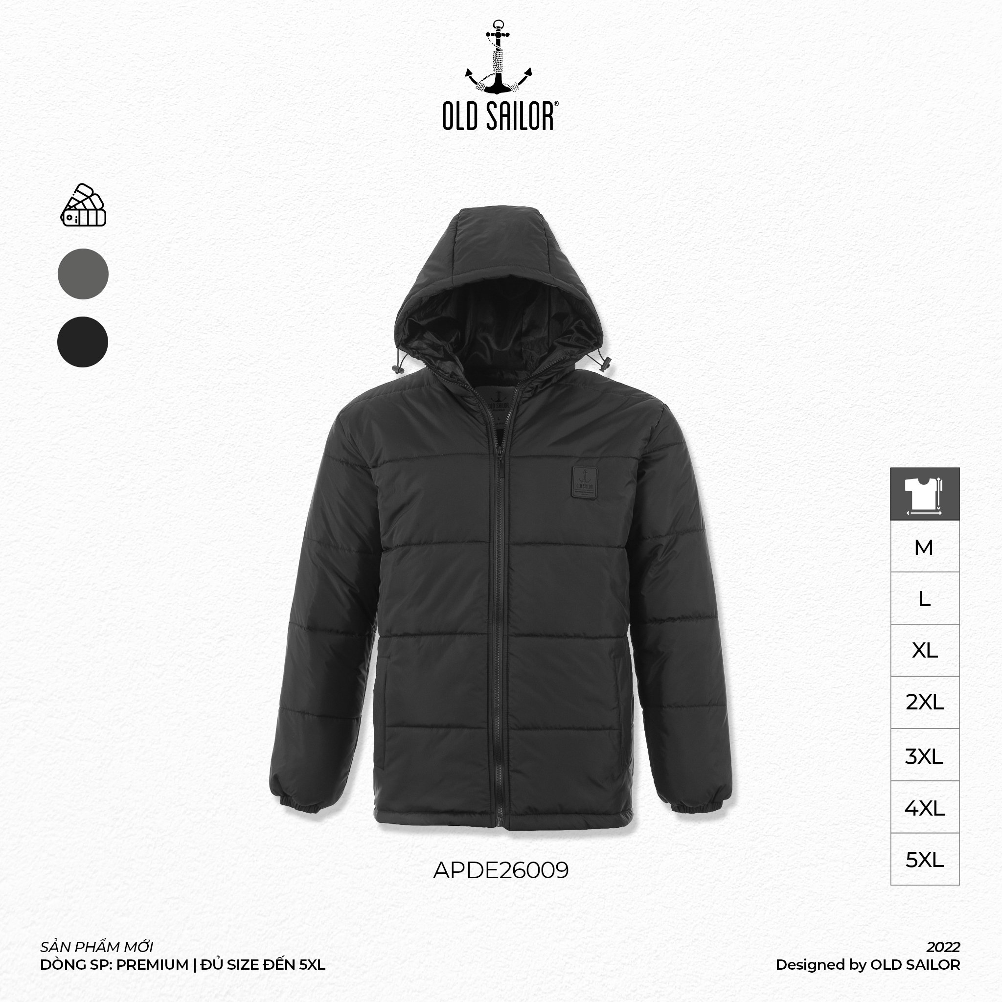 Áo khoác phao có nón nam Old Sailor - O.S.L CLIMAX JACKET - 26009 - Big size upto 5XL