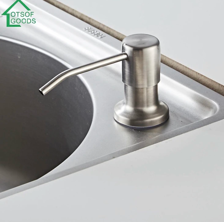 Bộ Vòi Xịt Nước Rửa Chén Inox 304 Gắn Vào Bồn Rửa Chén Có Dây Nối Dài 120cm Tới Chai Nước Rửa Chén Lớn Tiện Lợi