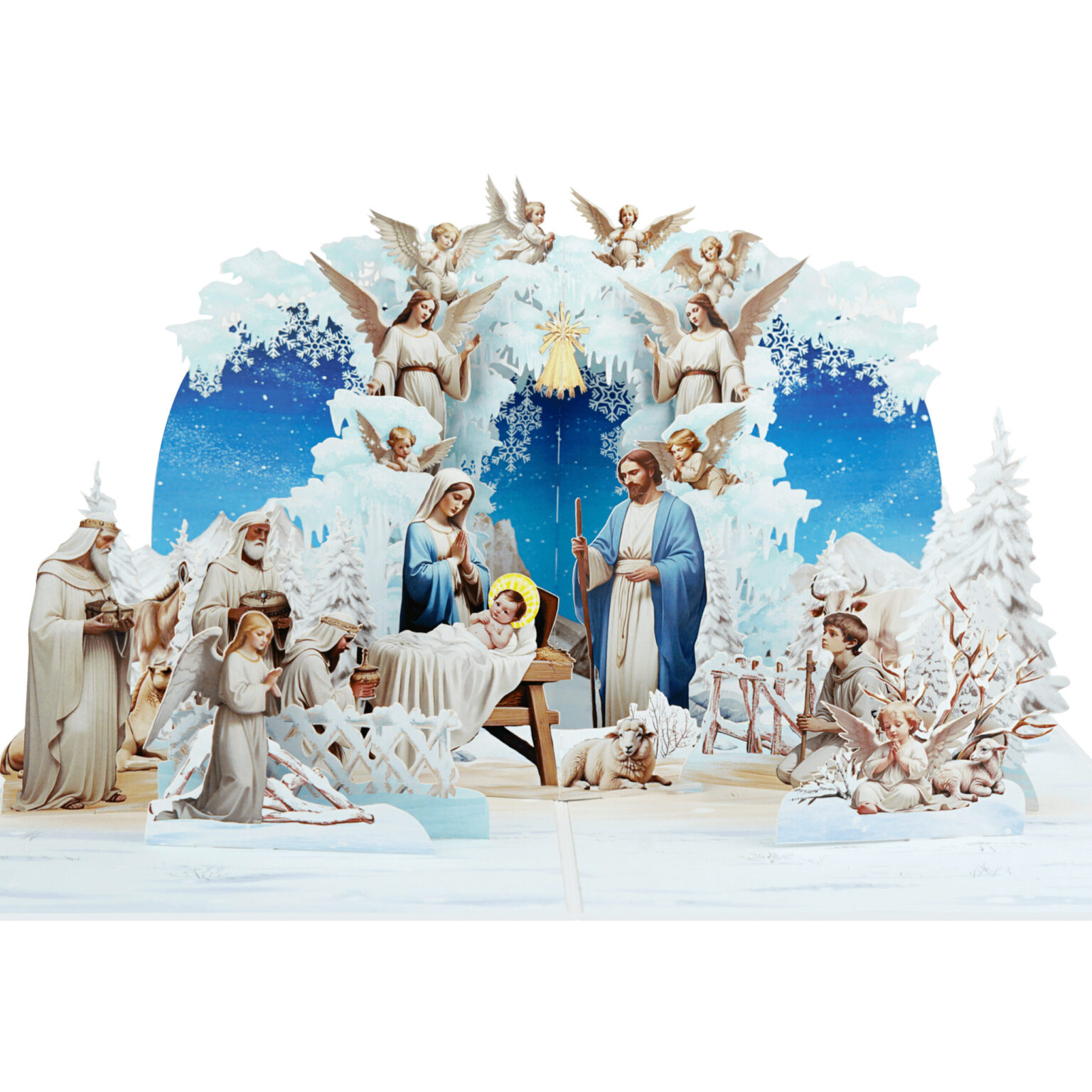 X48 -  THIỆP NOEL 3D HANG ĐÁ – CHÚA GIÁNG SINH – NATIVITY SCENE TRANG TRỌNG