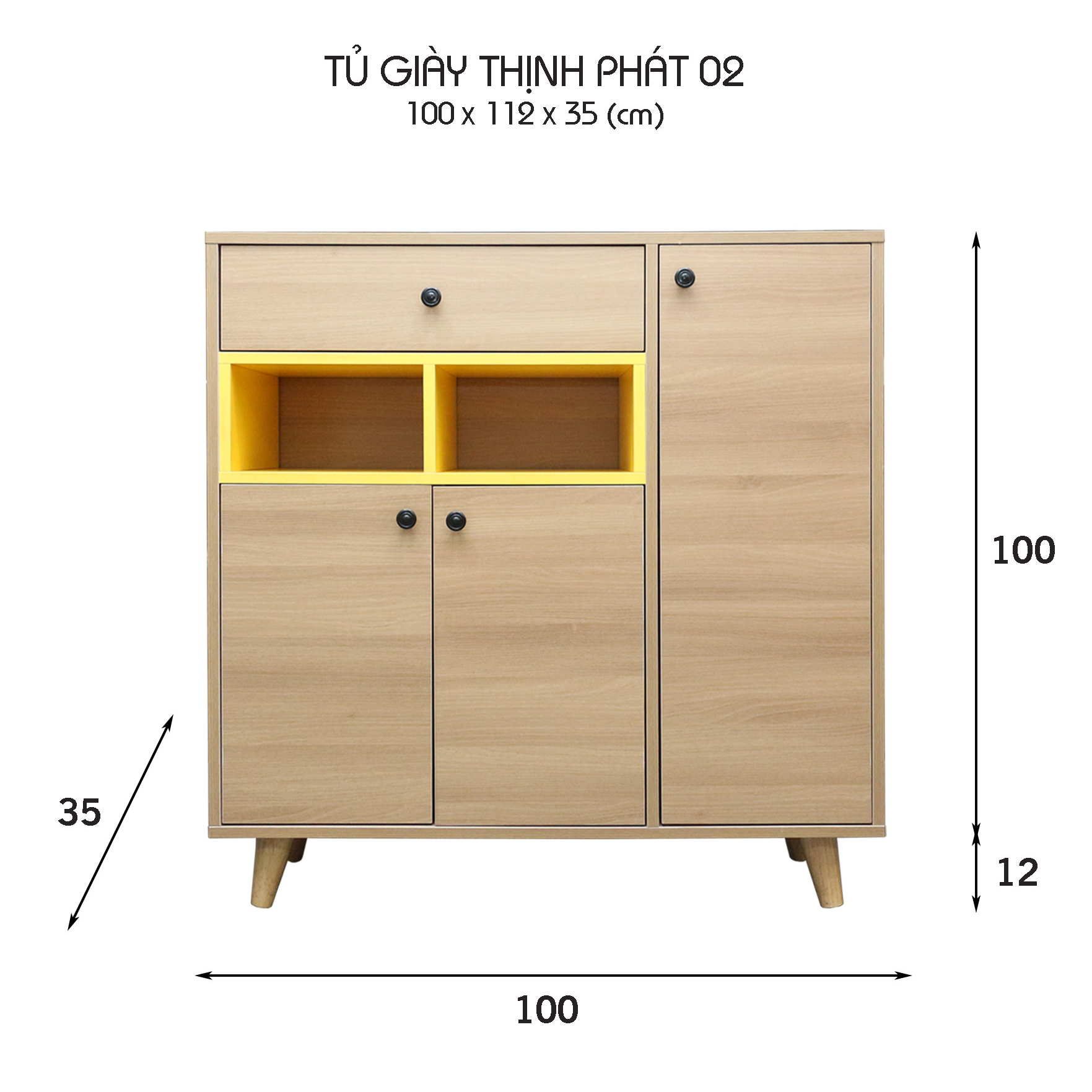 TỦ GIÀY THỊNH PHÁT 02 1M X 1M1