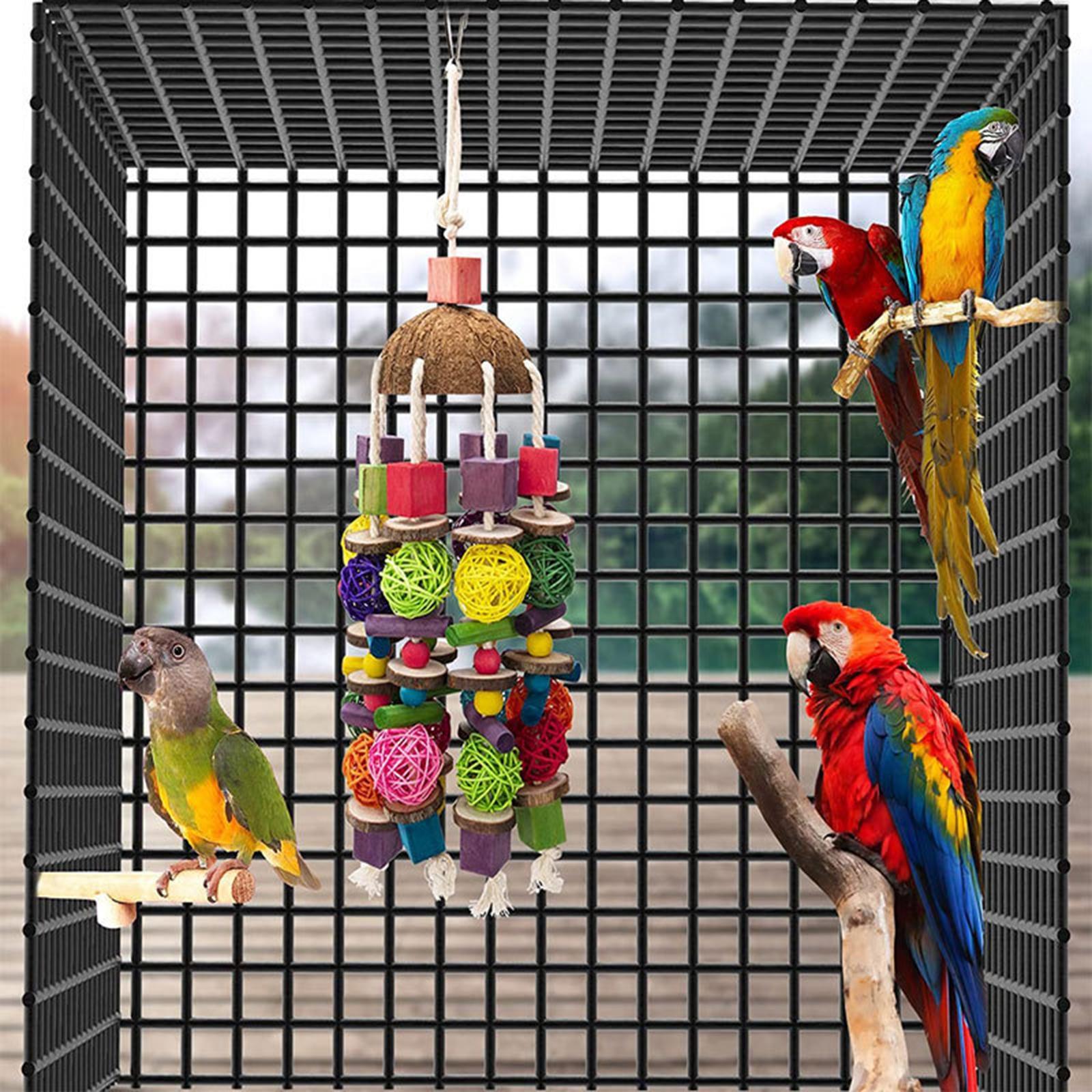 Pet Parrot Toys Bird Nest Hanging Toys Bird Foraging Chewing Toy for Macaws