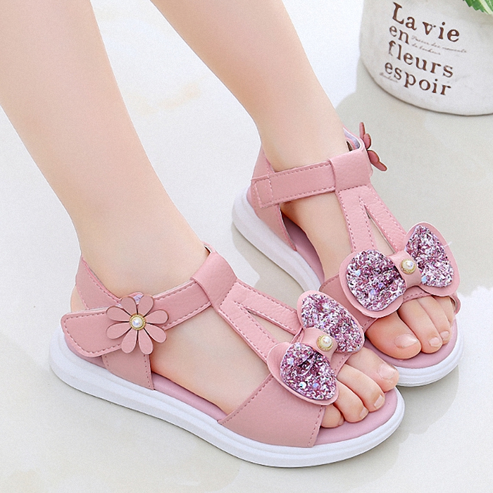 Dép Sandal bé gái công chúa đáng yêu 3 - 13 tuổi nơ xinh - S53