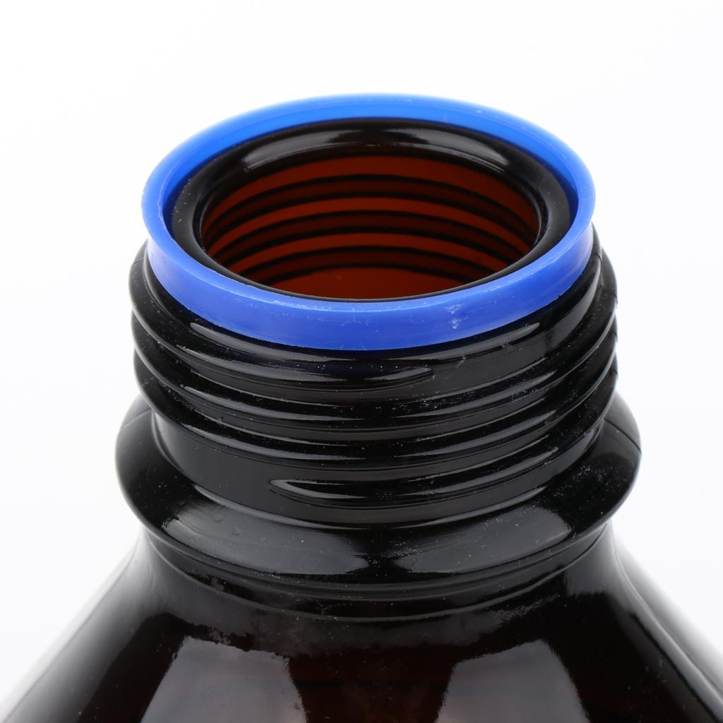 3 Pcs Graduated Round Glass Reagent Bottle With Scale Line Screw 1000mL