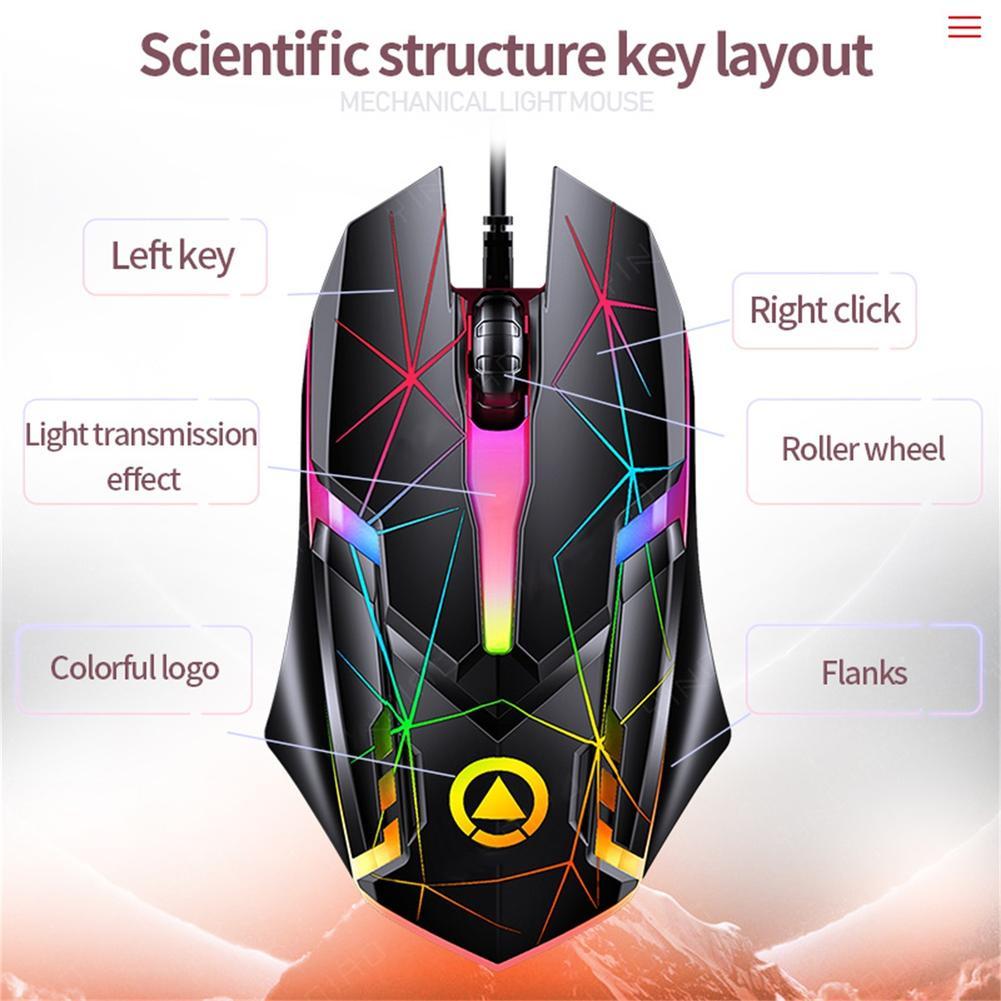 Chuột Quang Chơi Game 3 Nút Bấm Có Đèn LED