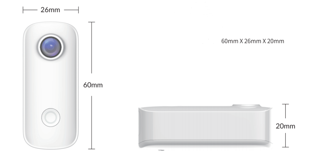 SJCAM C100 Mini Thumb Camera 1080p 30fps H.265 12MP NTK96672 Chipset 2.4GHz WiFi 30M Case Waterproo