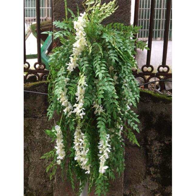 Hoa lụa - Bụi hoa Tử Đằng trang trí nhà đẹp LanDecor HC1020