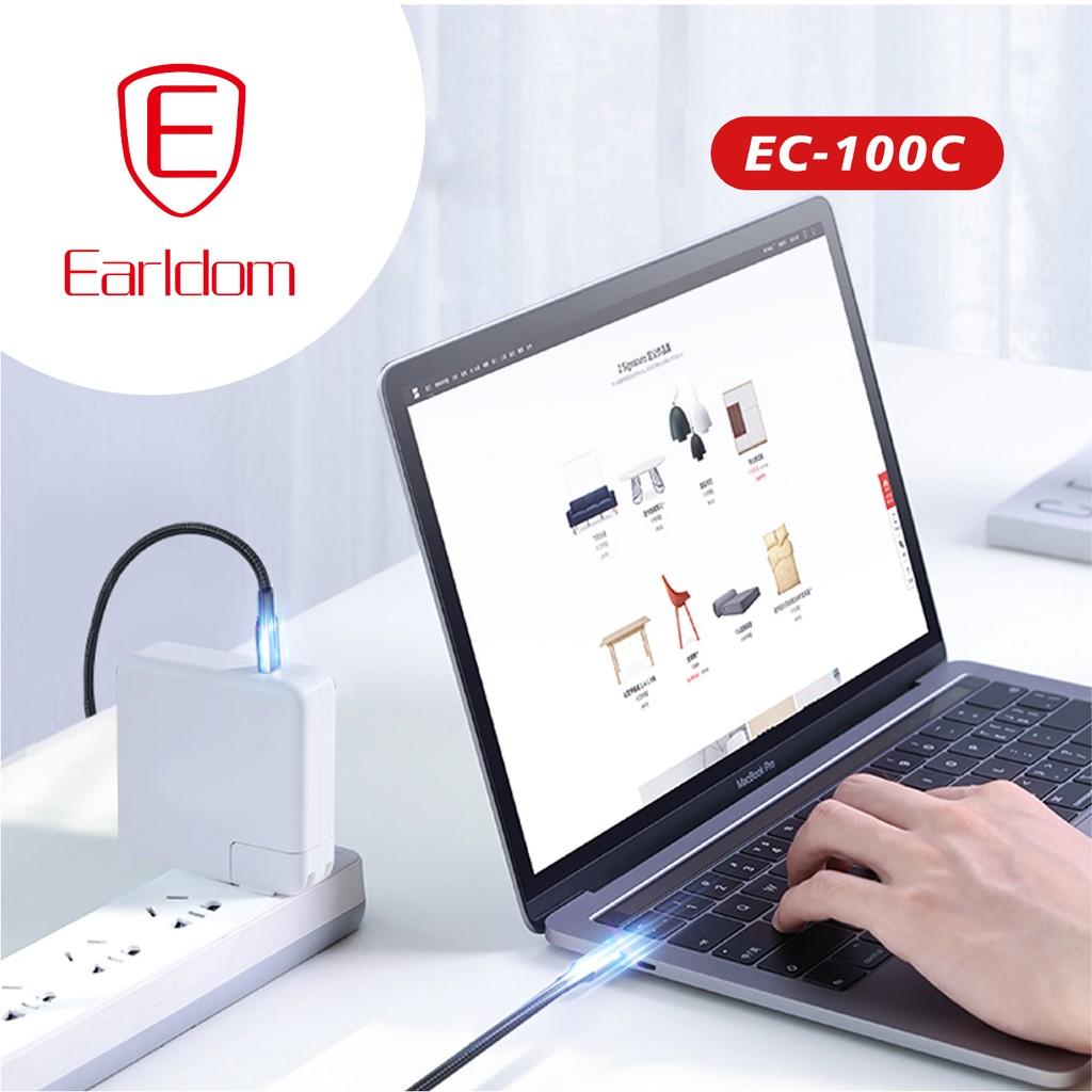 Cáp sạc bọc dù màu đen 1M/1.5M Earldom EC-100 - Hàng chính hãng