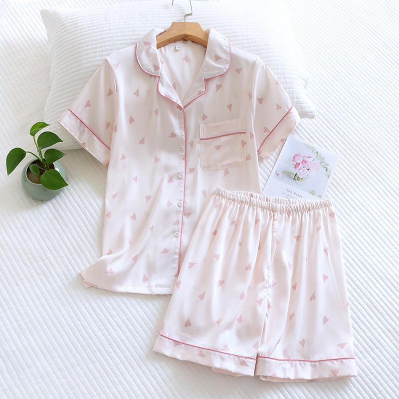 Pyjama Nữ Short Đùi Mặc Nhà  Azuno AZ185 Chất Liệu Lụa Cao Cấp Mặc Mùa Hè Cực Mát