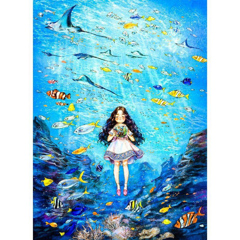 Tranh sơn dầu số hóa DIY khổ 40x50cm khung căng sẵn FOREST GIRLS