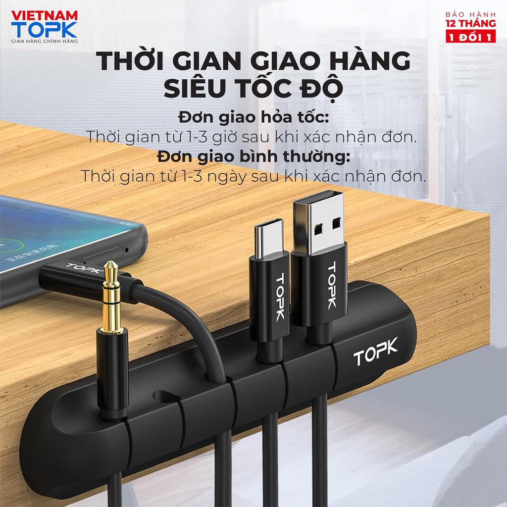 Kẹp cố định dây cáp TOPK L16 -Đế dán silicon gọn gàng tiện dụng - Hàng chính hãng