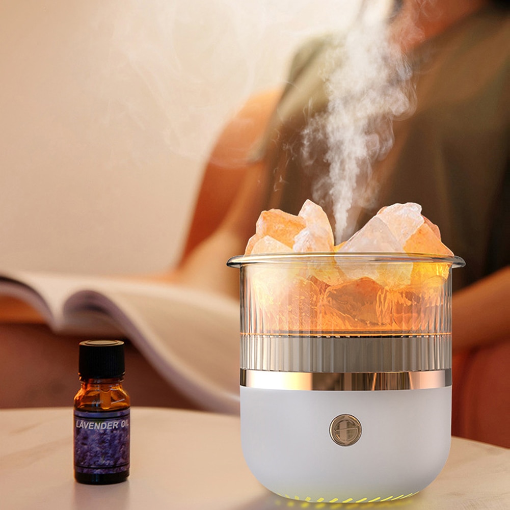 Đèn Ngủ Đá Muối Tạo Ẩm Phun Sương Tinh Dầu Tự Động Mini Aromatherapy Air Humidifier