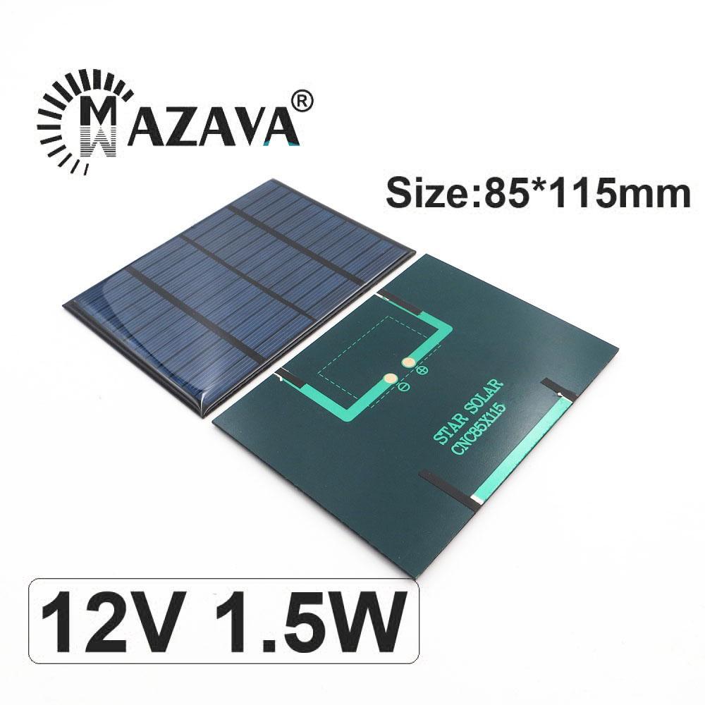 12V 1.5W 2 CÁI/LỐC tế bào năng lượng mặt trời1.5 2 2.5 3 4.2 7 W Bộ sạc ngoài trời Pin 12V tại nhà Bảng điều khiển năng lượng mặt trời đa tinh thể Silicon 11.1V Màu sắc: 1.5W