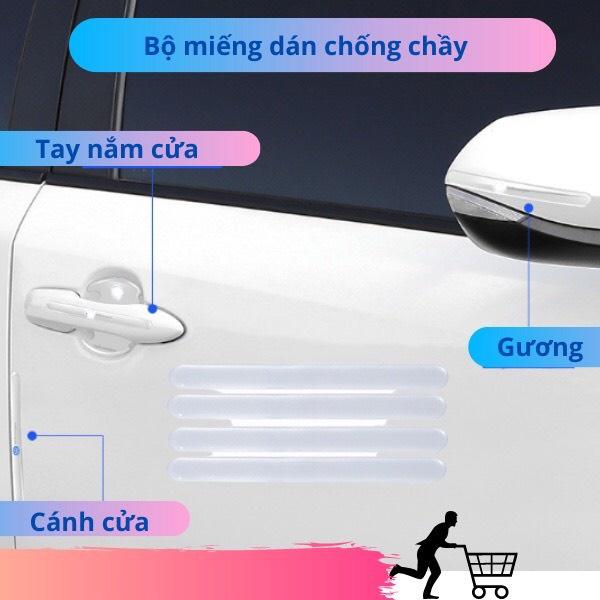 Bộ 10 Miếng Dán Silicone Trong Suốt Chống Xước Hõm Cửa Và Tay Nắm Cửa hõm cửa Nội thất Ô Tô - 4 miếng dán tay cửa