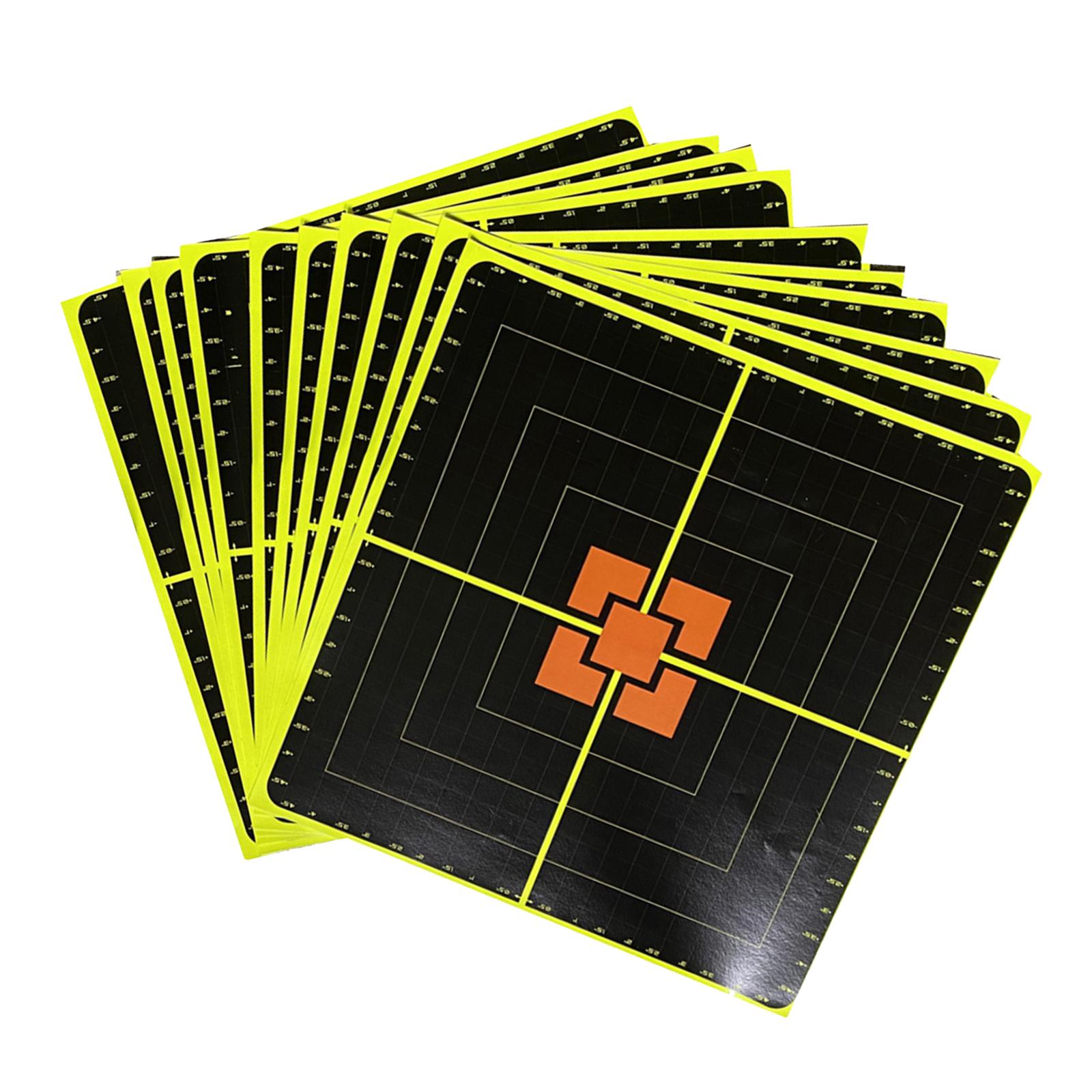 10 Sheets 25cm Shooting Targets Adhesive Splatter Paper Glow Gun Shots Exercises