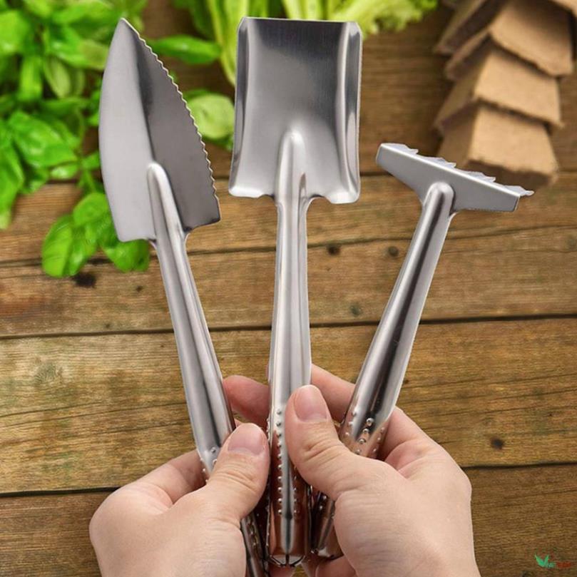 BỘ DỤNG CỤ LÀM VƯỜN TRỒNG CÂY  3 MÓN INOX