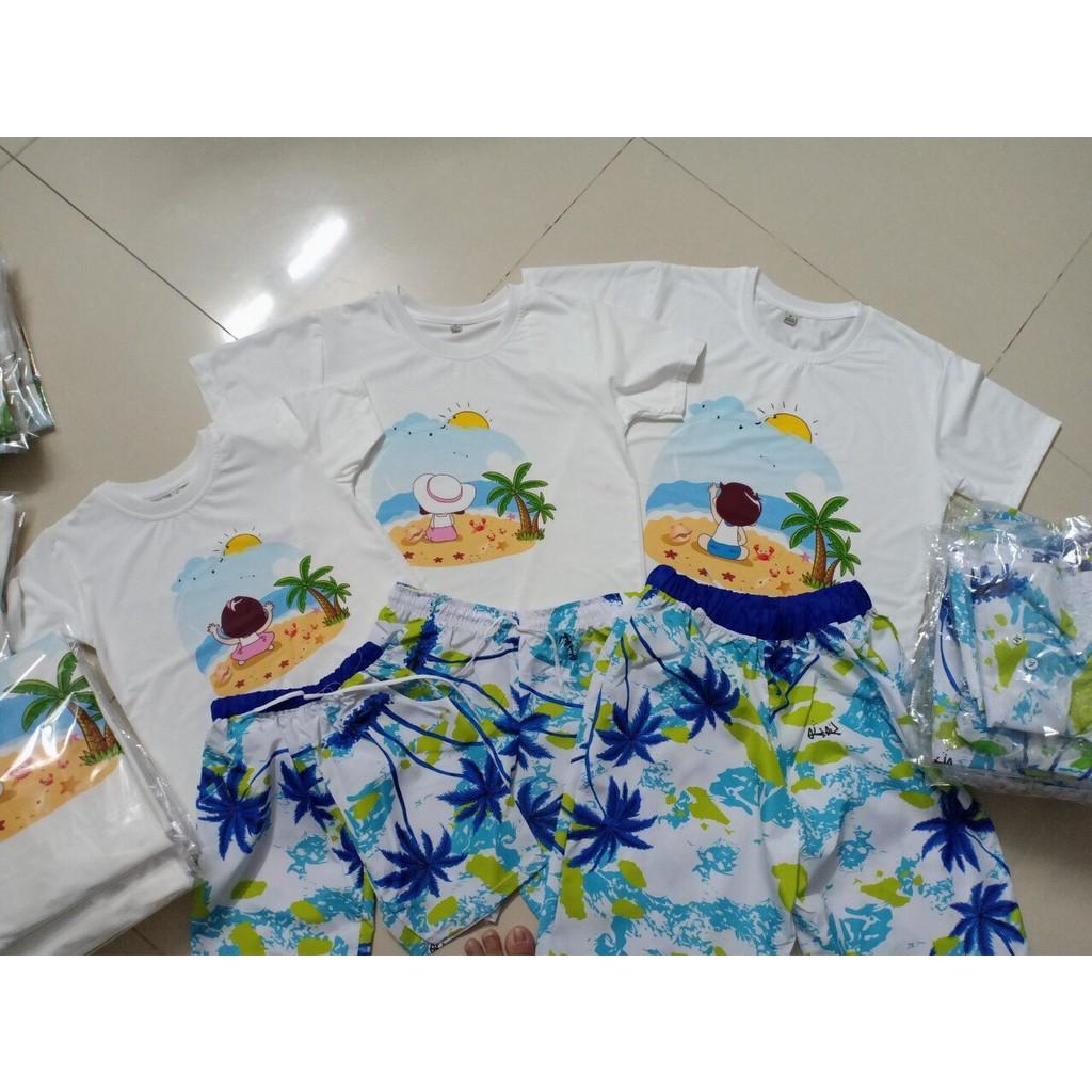 Bộ đi biển gia đình sắc màu