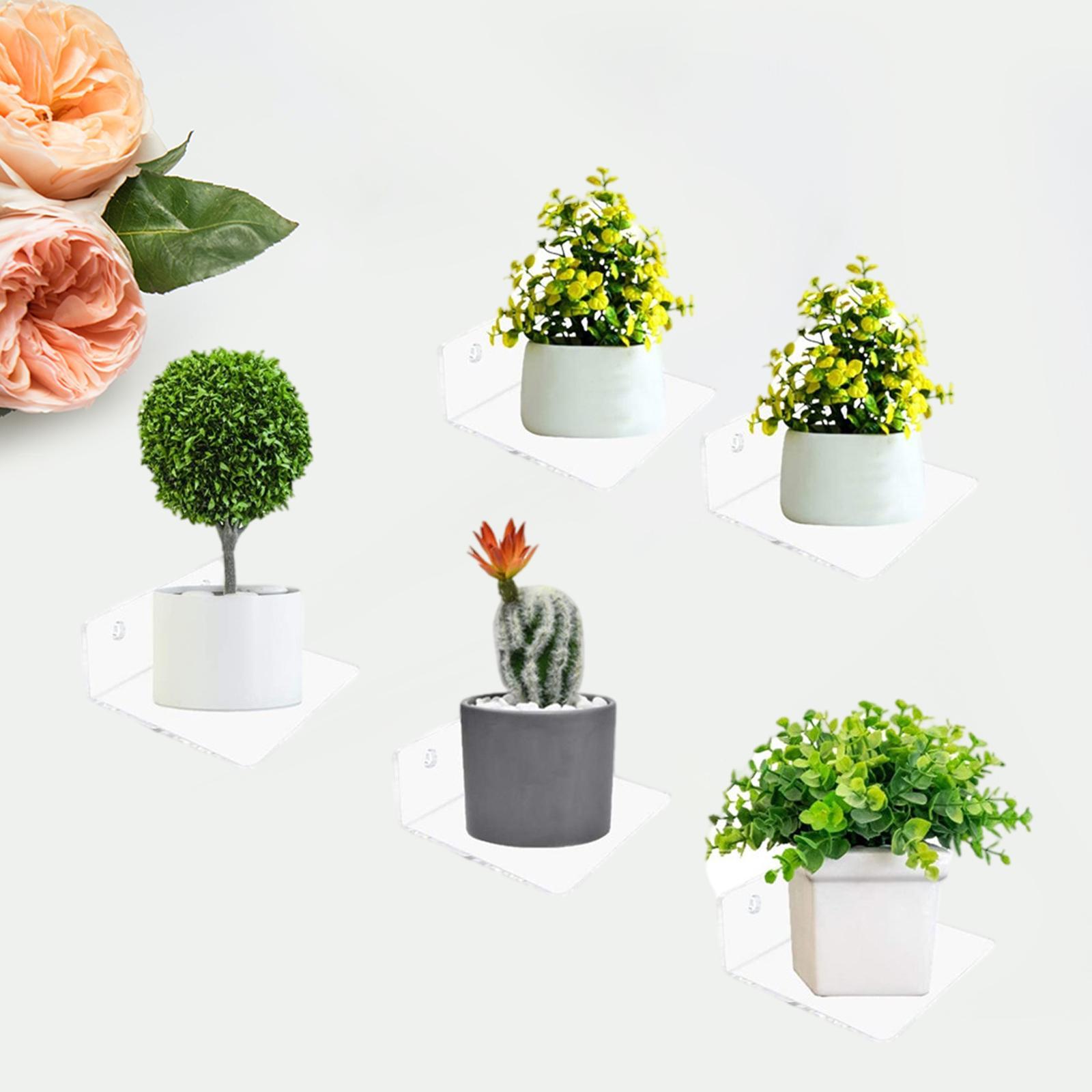 5 Pieces Floating Shelves Wall Mounted Modern for Bedroom Living Room Plants