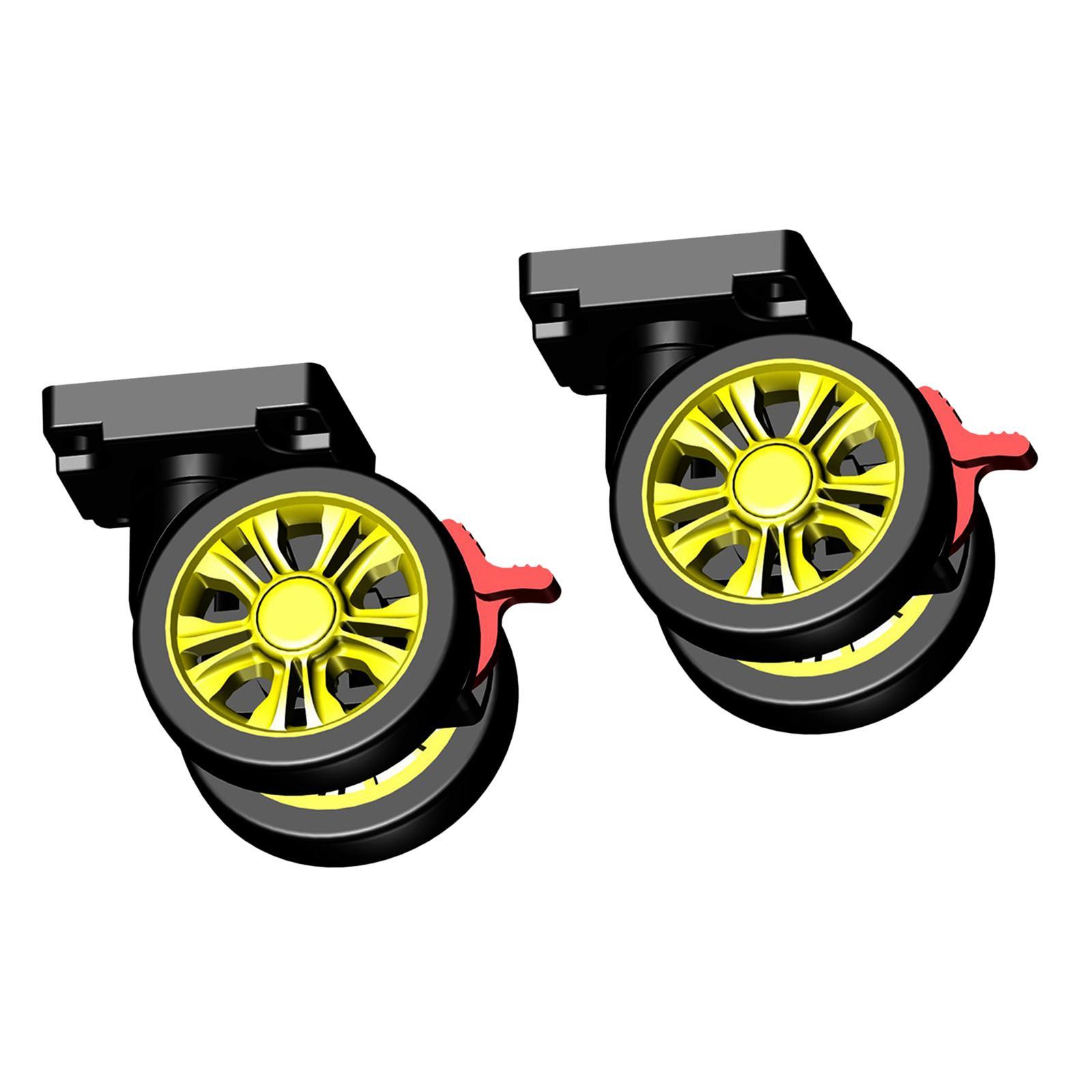 2x Luggage Suitcase Replacement Wheels with Brake Durable for Suitcase