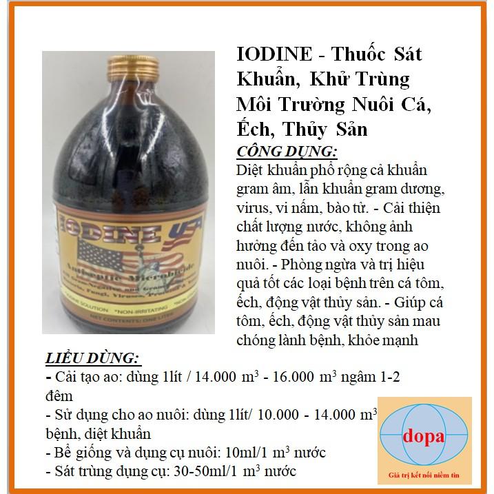 Iodine USA DOPA cho cá, thủy sản chai 1 lít DOPA.COM.VN