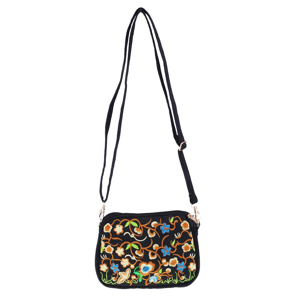 Fashion Ladies Embroidery Canvas Polyester Cotton Crossbody Bag Shoulder Bag Shoulder Bag Travel Bag