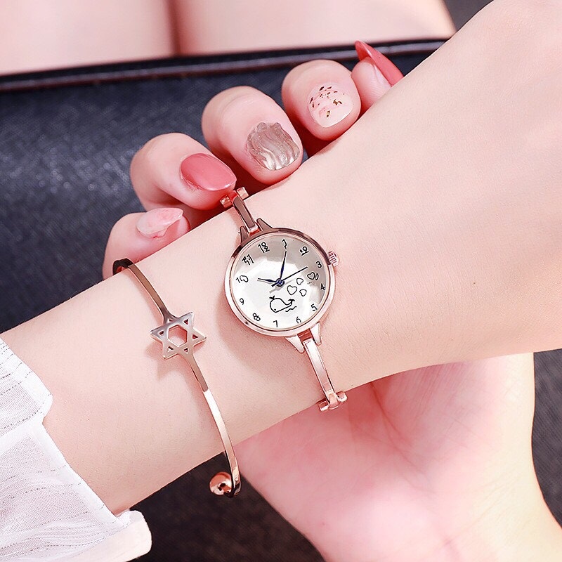 Đồng hồ thời trang hình cá voi nữ dây kim loại MS7862