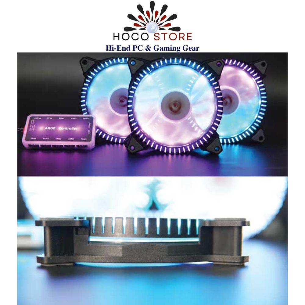 BỘ KIT 3 FAN V208B LED ARGB (1 HUP/ 1 REMOTE/ 3C FAN) - HÀng Chính HÃng