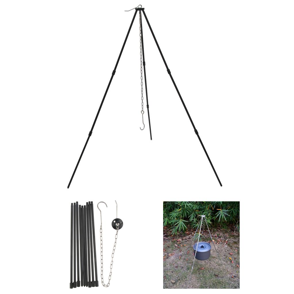 Camping Picnic Cooking Tripod Hanging Portable Campfire Pot Pan Grill Stand