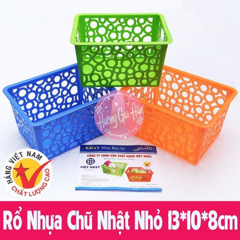 set 10 Rổ nhựa chữ nhật nhỏ 10*13*8 cm chính hãng Viêt Nhật