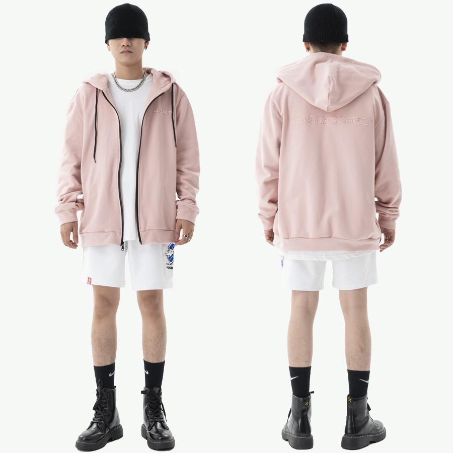 Áo khoác Hoodie Zip Trơn - 4 Màu: Đen, Xám, Xanh Bơ, Hồng Ruốc Nam Nữ - Chất Liệu Nỉ Dày - Ủn Ủn Meo Meo