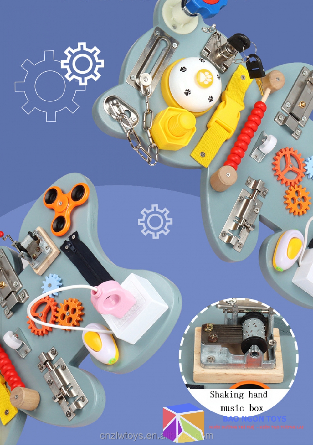 BẢNG BẬN RỘN HÌNH GẤU RÈN LUYỆN ĐA KỸ NĂNG, BEAR BUSY BOARD GIÚP BÉ PHÁT TRIỂN VẬN ĐỘNG TINH - DG70A