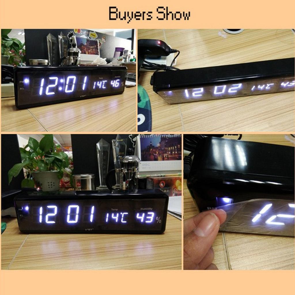 LED Digital Alarm Clock Electronic Clock With Temperature Hygrometer