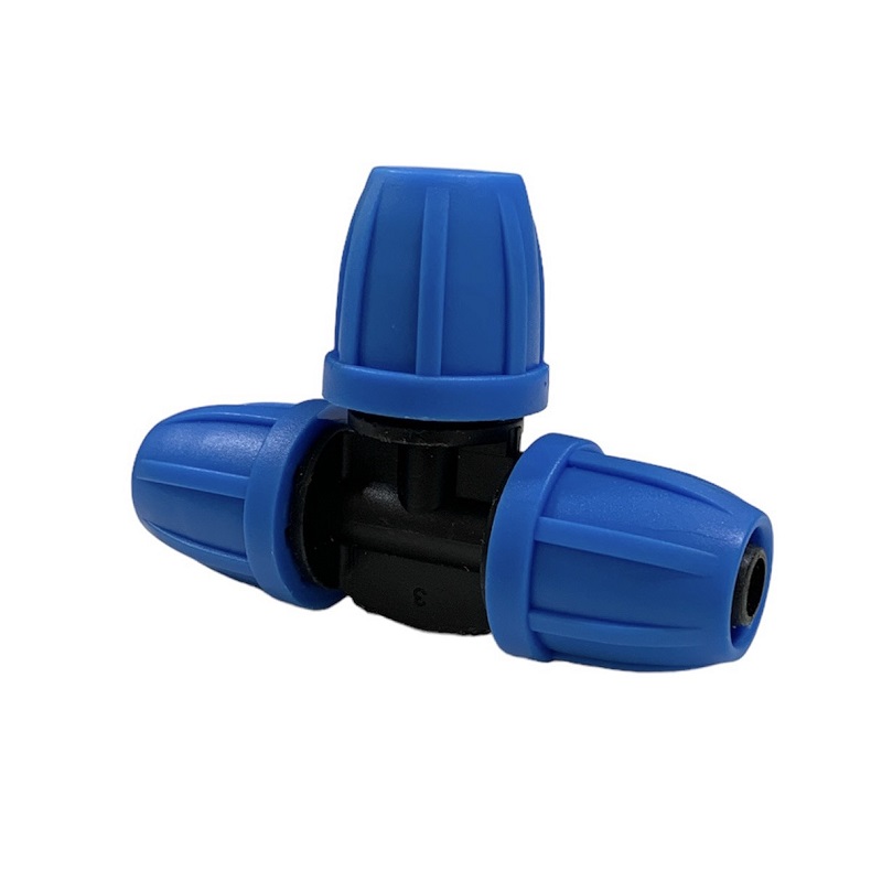 Tê chia cho ống phi 8/11 9/12 mm TE812 Có đai siết và gắn Béc Phun Sương, T chia 3 cho ống PE, LDPE, HDPE, PVC 8/11 9/12