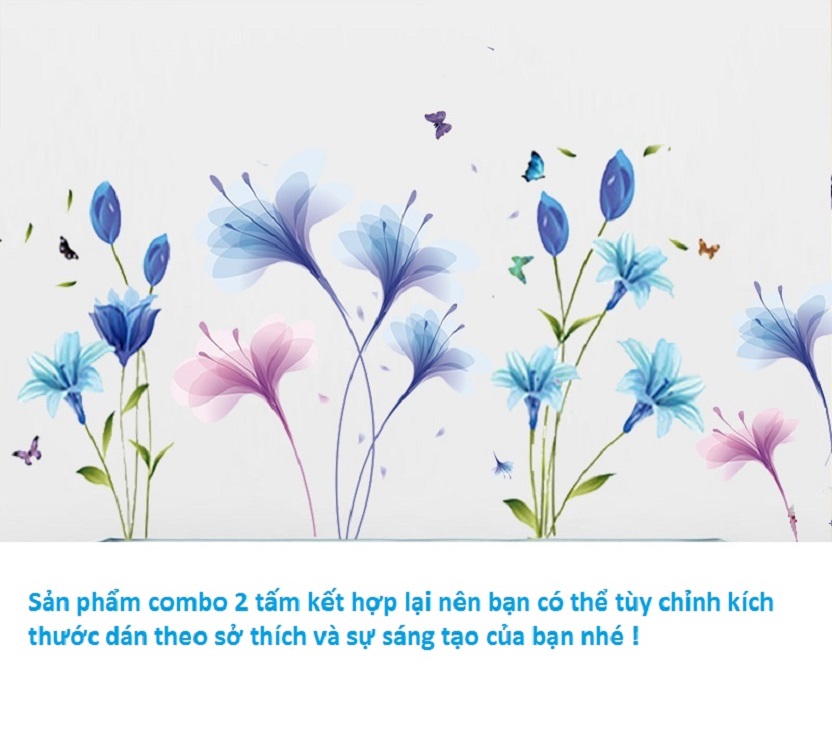 Decal dán tường hoa combo trang trí sang trọng dán được kính , gỗ