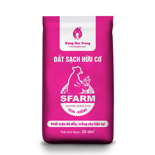 Bao 20 dm3 Đất sạch hữu cơ Sfarm chuyên dùng cho hoa kiểng