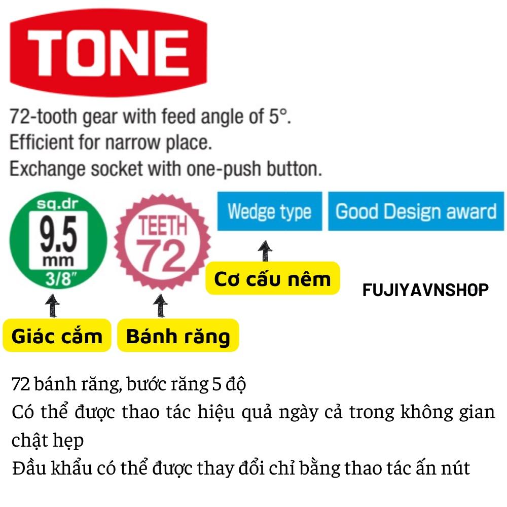 Cần vặn hai chiều có nút bấm tháo lắp Tone RH3H đầu 3/8"