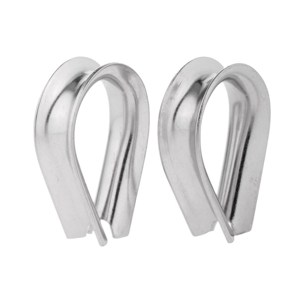 2-6pack 2 Pieces Stainless Steel Heart Shaped Cable Thimbles Wire Rope Fitting